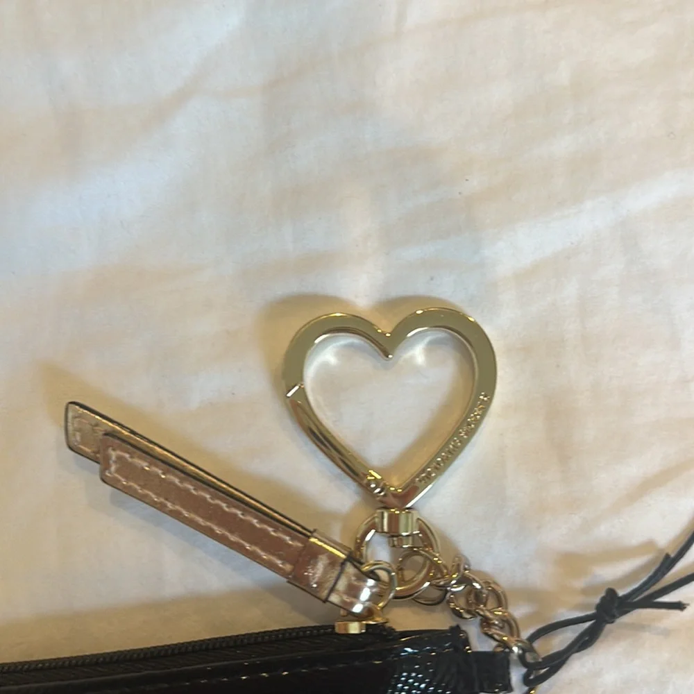 Victoria's Secret Black and Gold Card Holder Keychain